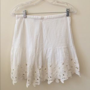 J.Crew White Scalloped Lace Skirt